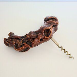 1960s Grape Vine Wine Bottle Opener, Genuine 'Wine Wood' - Made In France